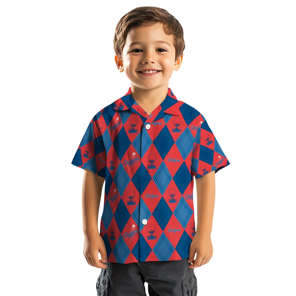 Los Angeles Dodgers Hawaiian Shirt - Golfing Plaid | Moonbestprint