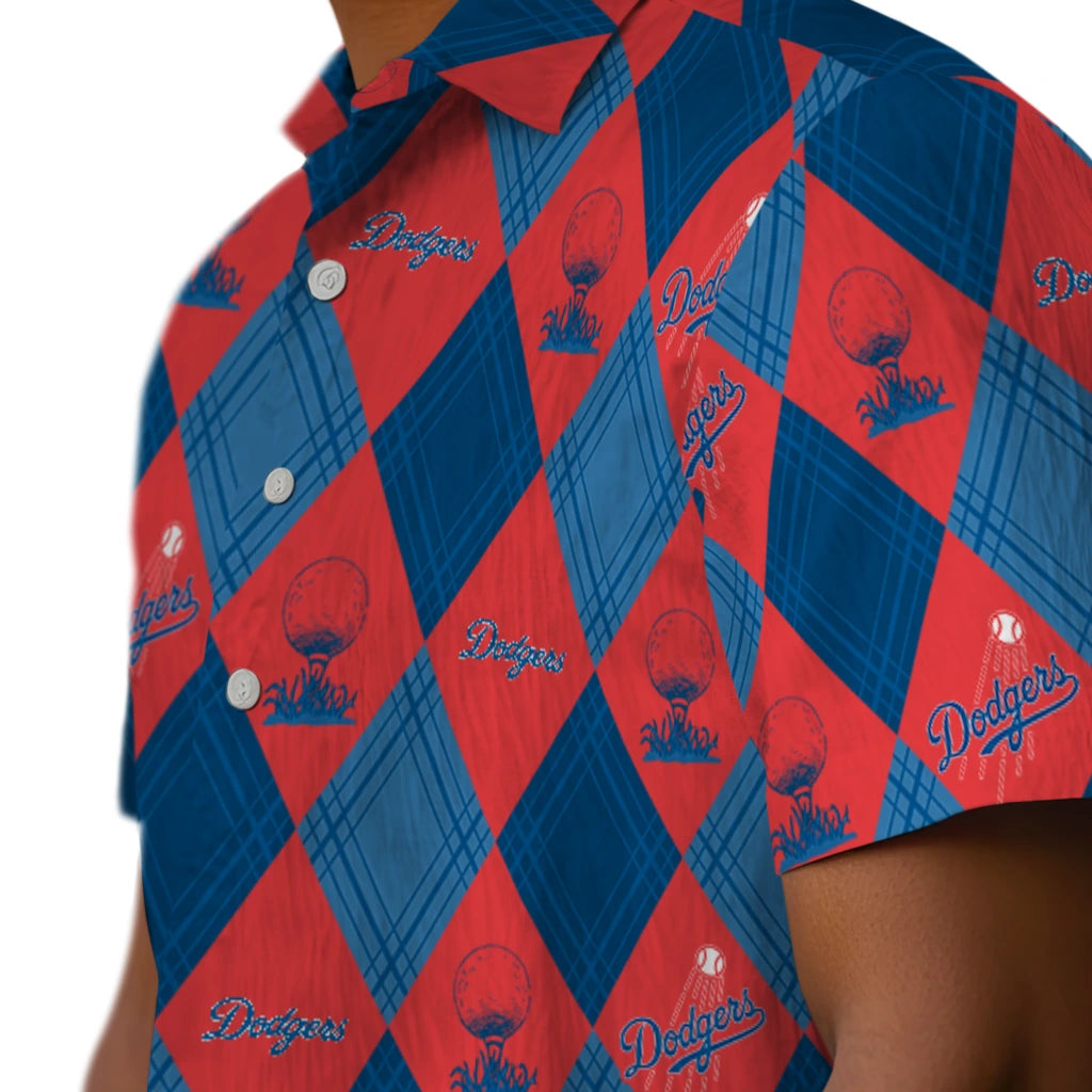 Los Angeles Dodgers Hawaiian Shirt - Golfing Plaid | Moonbestprint