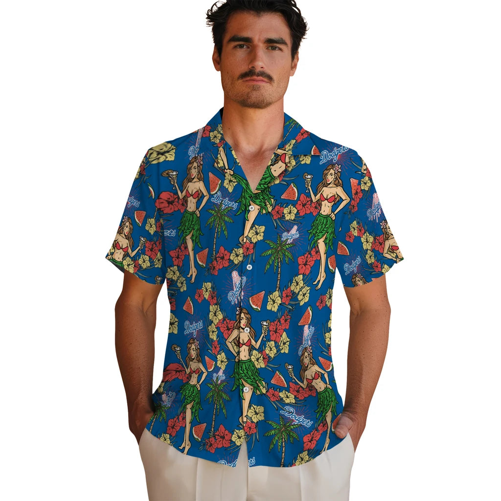 Los Angeles Dodgers Hawaiian Shirt - Hawaiian Girls Design | Moonbestprint