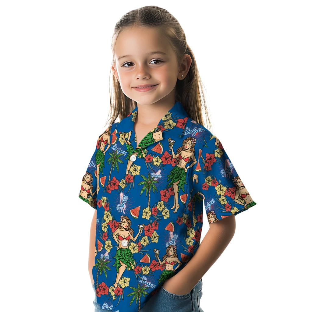 Los Angeles Dodgers Hawaiian Shirt - Hawaiian Girls Design | Moonbestprint