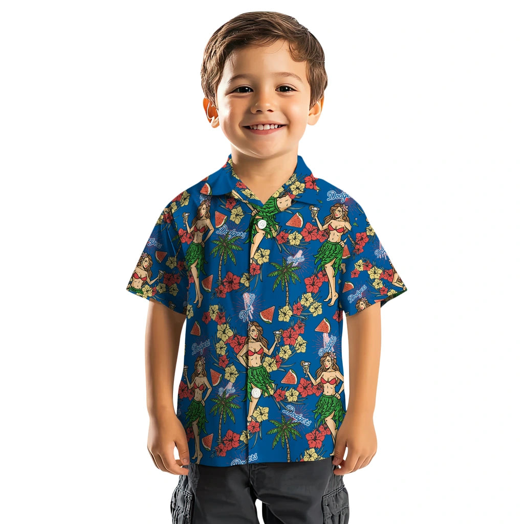 Los Angeles Dodgers Hawaiian Shirt - Hawaiian Girls Design | Moonbestprint