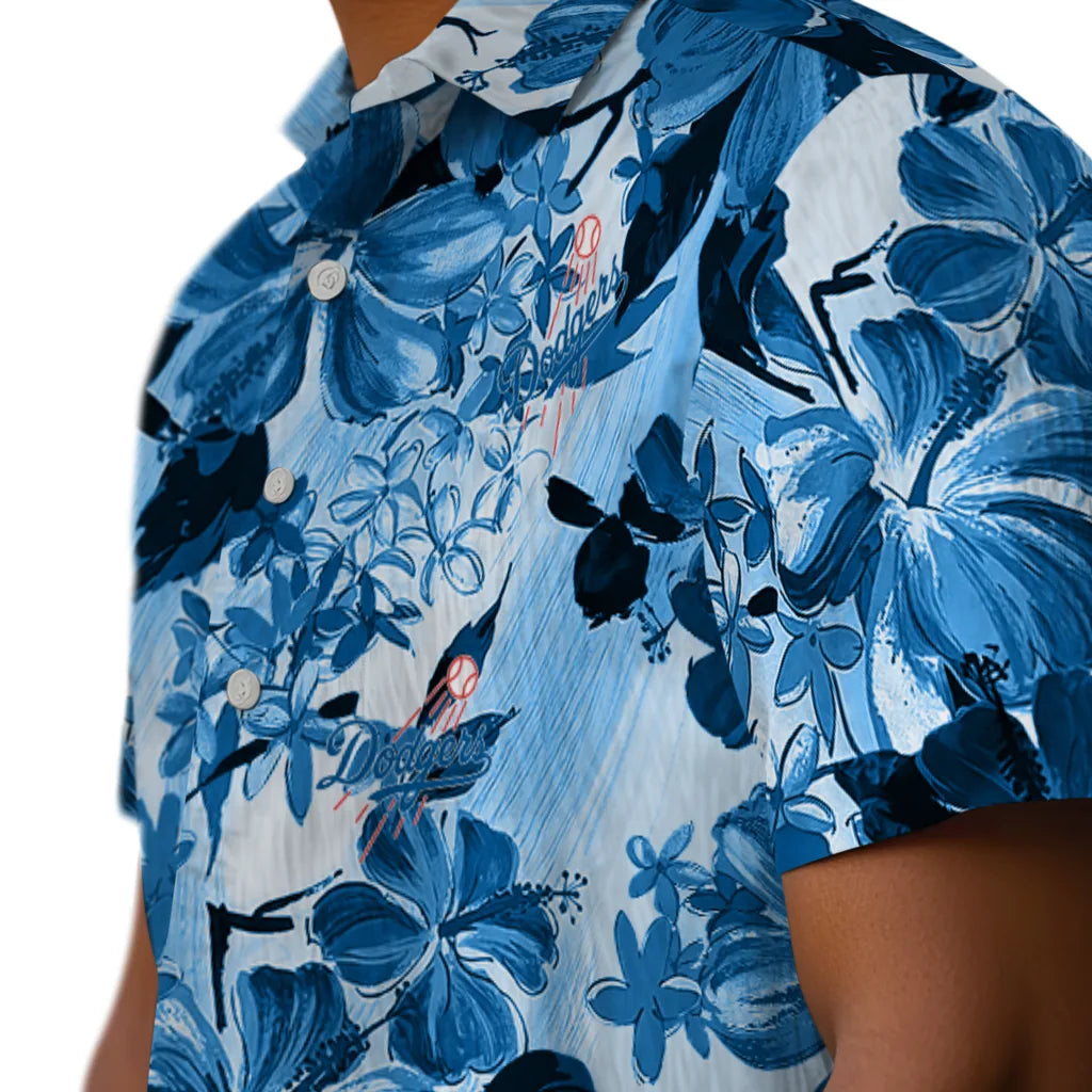 Los Angeles Dodgers Hawaiian Shirt - Hibiscus Arrangement | Moonbestprint