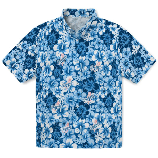 Los Angeles Dodgers Hawaiian Shirt - Hibiscus Blooms | Moonbestprint