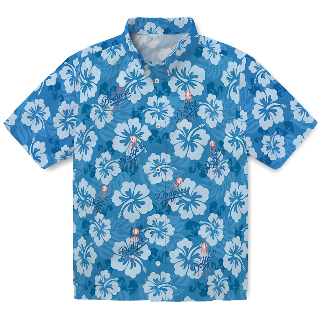 Los Angeles Dodgers Hawaiian Shirt - Hibiscus Cluster | Moonbestprint