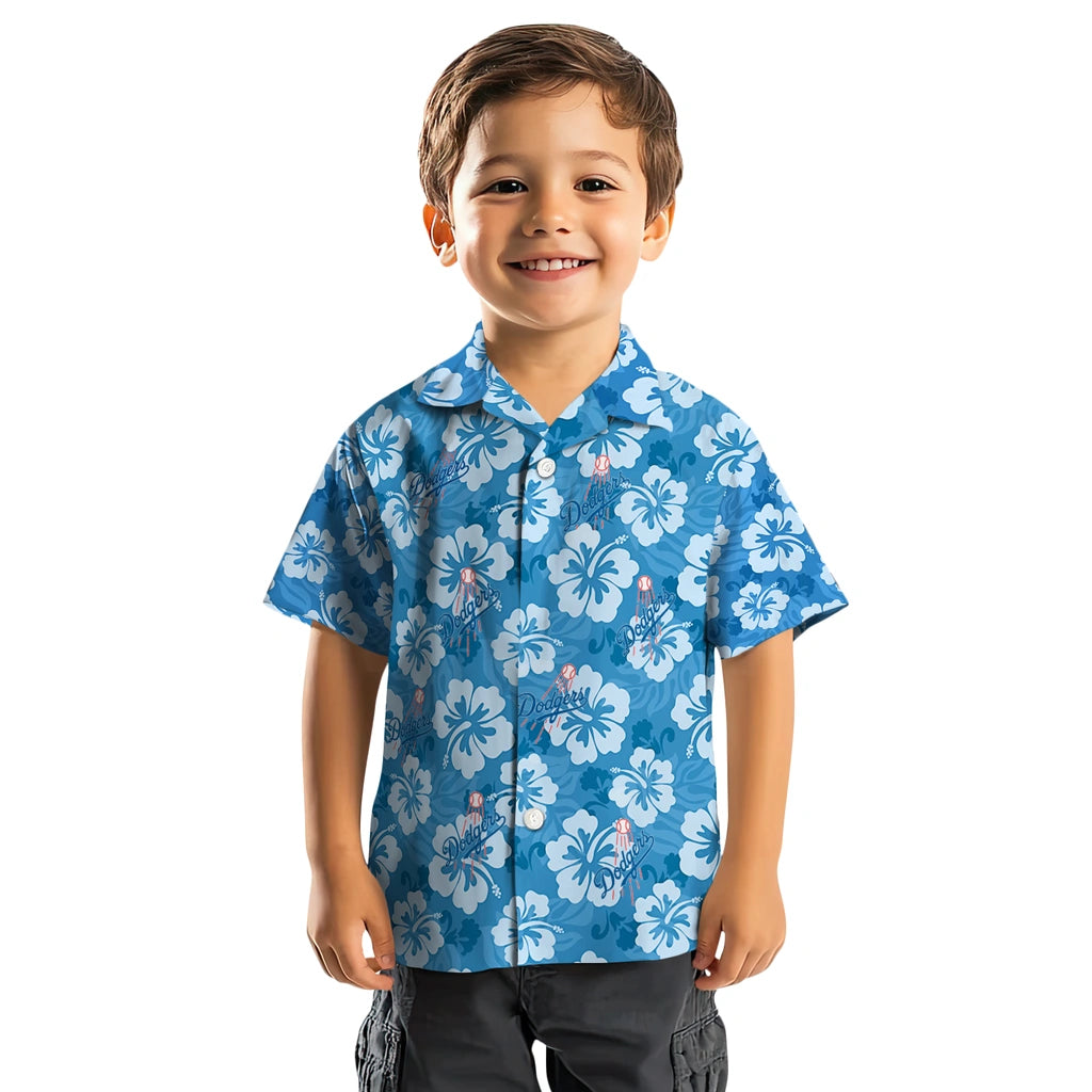 Los Angeles Dodgers Hawaiian Shirt - Hibiscus Cluster | Moonbestprint