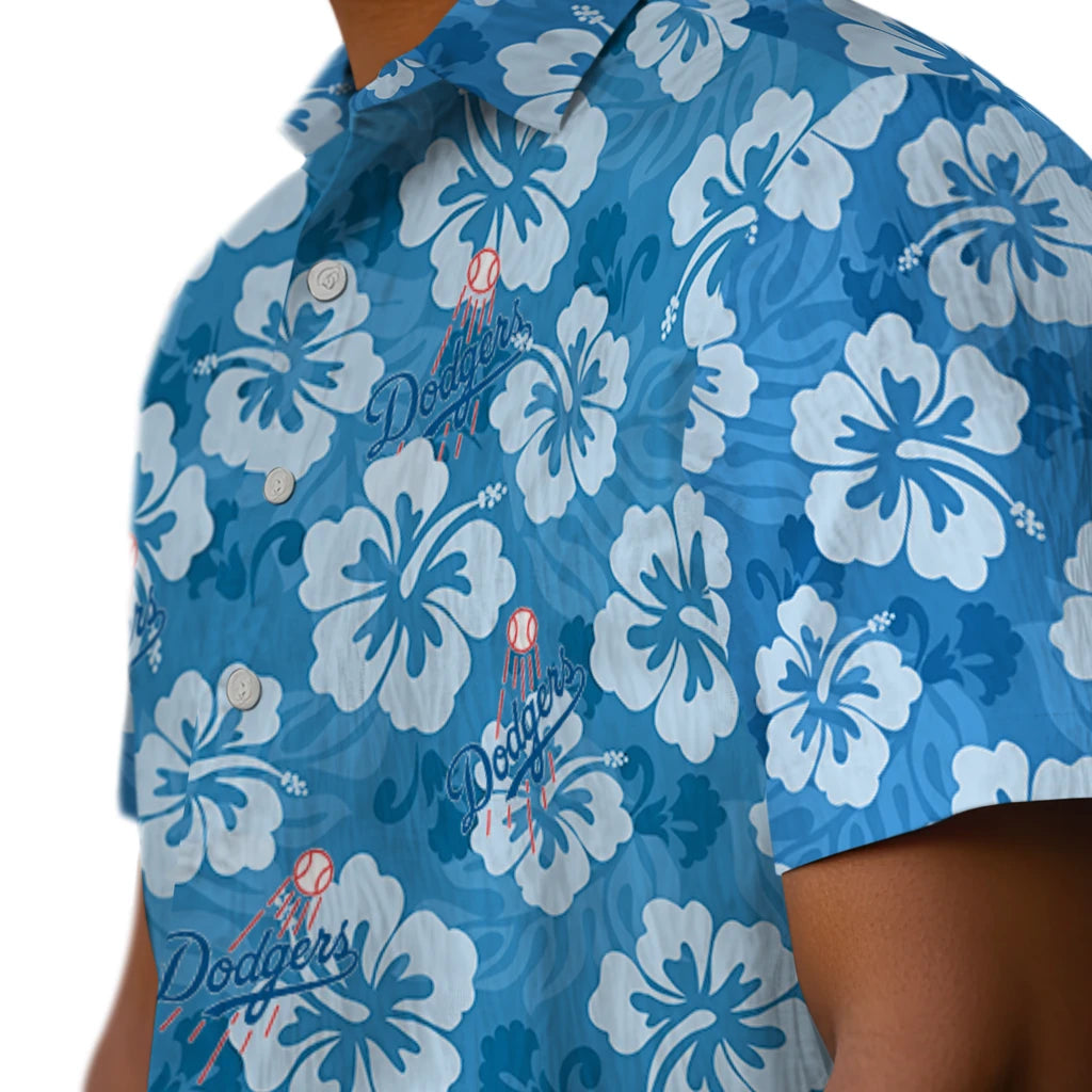 Los Angeles Dodgers Hawaiian Shirt - Hibiscus Cluster | Moonbestprint