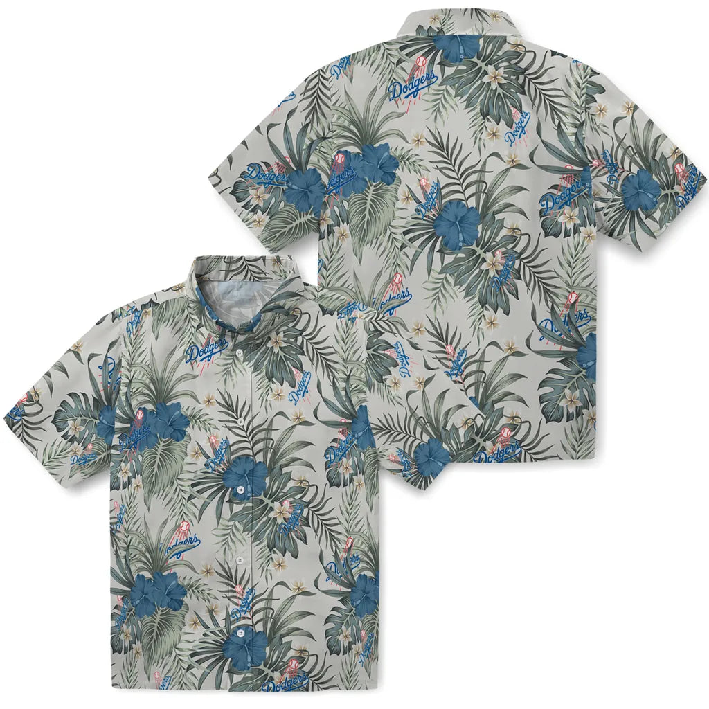 Los Angeles Dodgers Hawaiian Shirt - Hibiscus Designs | Moonbestprint