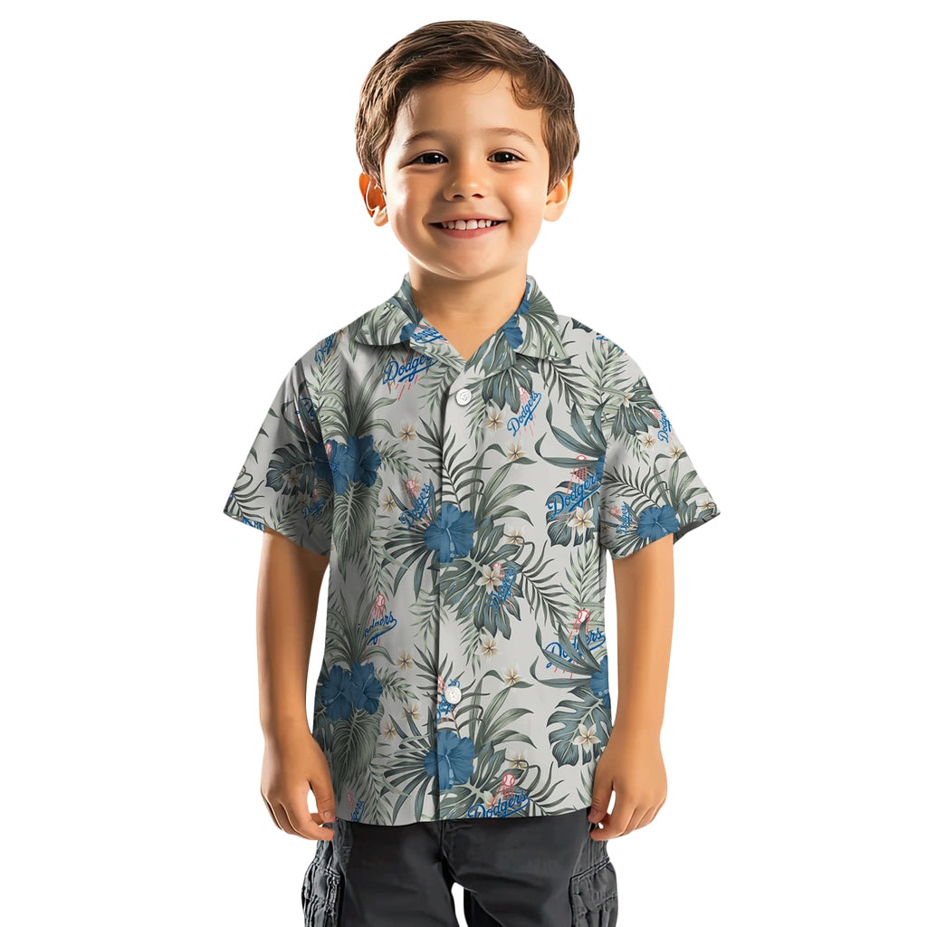 Los Angeles Dodgers Hawaiian Shirt - Hibiscus Designs | Moonbestprint