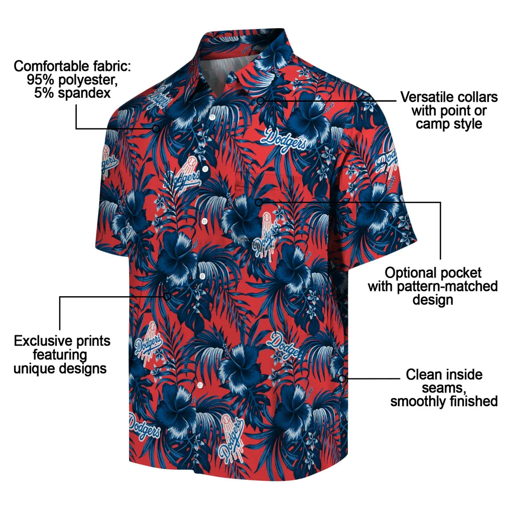 Los Angeles Dodgers Hawaiian Shirt - Hibiscus Exotic | Moonbestprint
