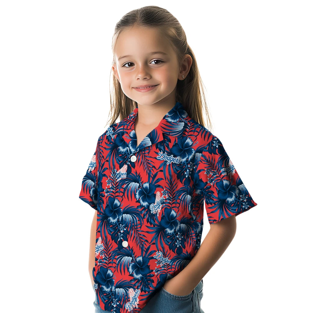 Los Angeles Dodgers Hawaiian Shirt - Hibiscus Exotic | Moonbestprint
