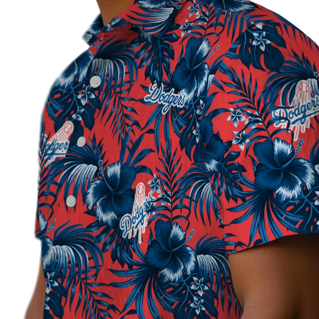 Los Angeles Dodgers Hawaiian Shirt - Hibiscus Exotic | Moonbestprint