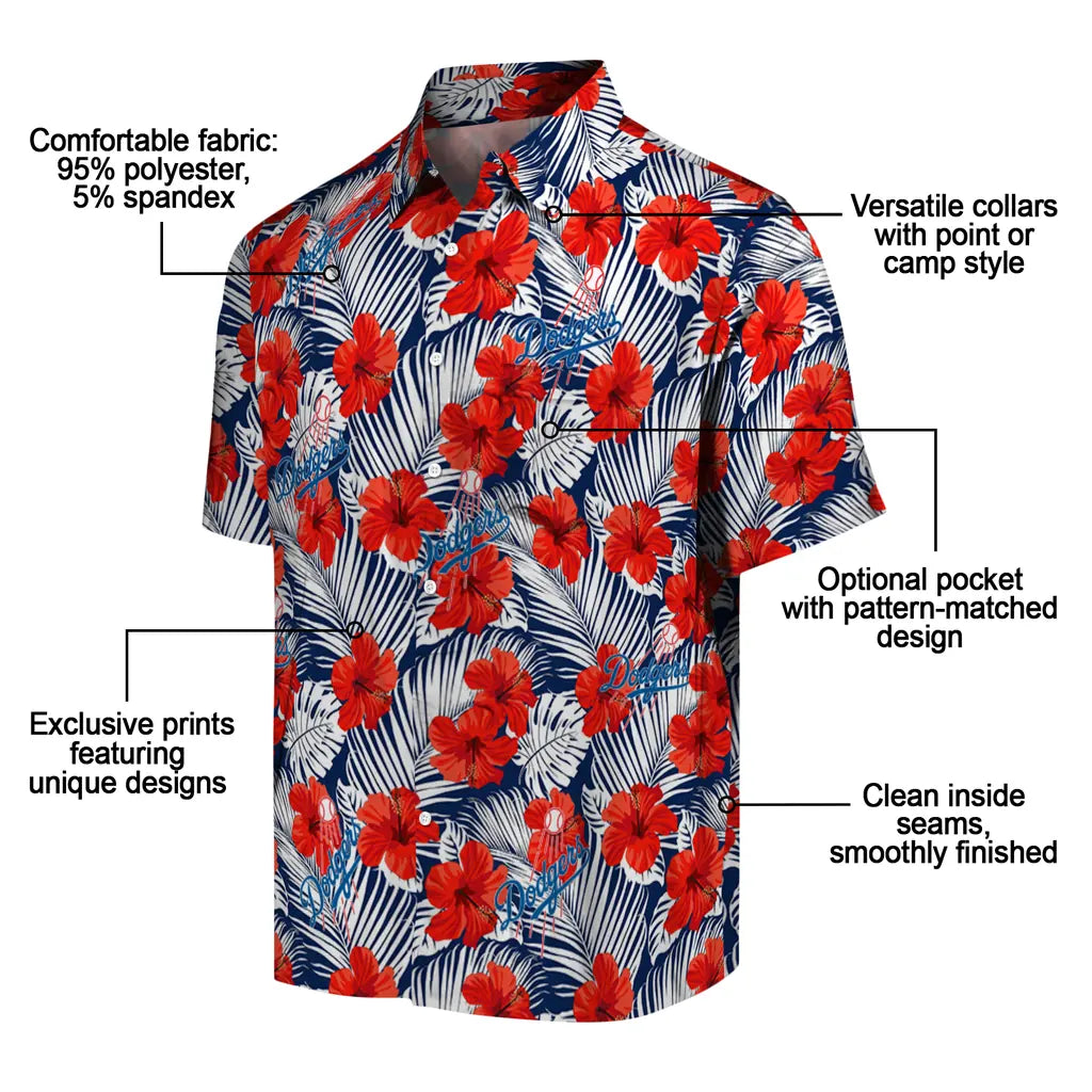 Los Angeles Dodgers Hawaiian Shirt - Hibiscus Fiesta | Moonbestprint