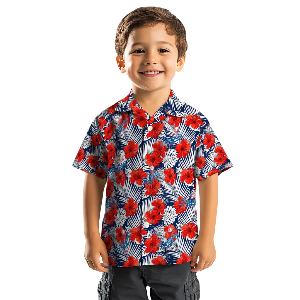 Los Angeles Dodgers Hawaiian Shirt - Hibiscus Fiesta | Moonbestprint