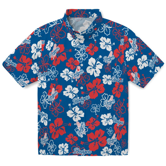 Los Angeles Dodgers Hawaiian Shirt - Hibiscus Flower Design | Moonbestprint