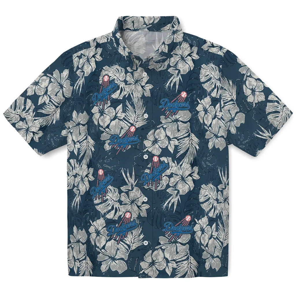 Los Angeles Dodgers Hawaiian Shirt - Hibiscus Flowers | Moonbestprint
