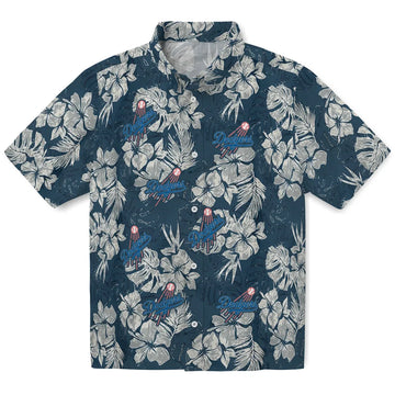Los Angeles Dodgers Hawaiian Shirt - Hibiscus Flowers | Moonbestprint