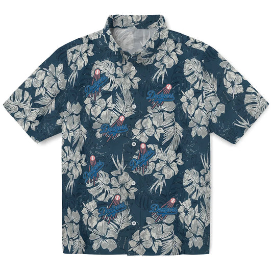 Los Angeles Dodgers Hawaiian Shirt - Hibiscus Flowers | Moonbestprint