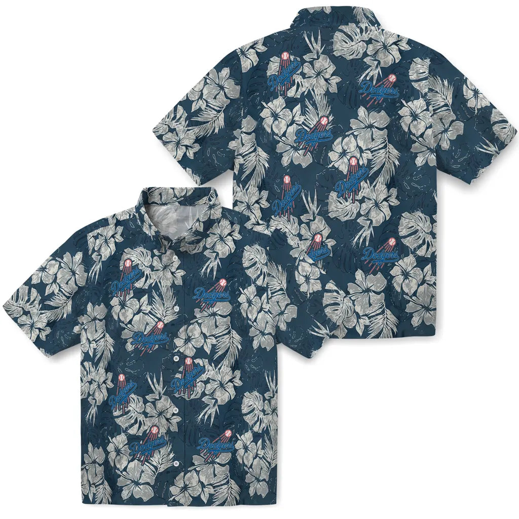 Los Angeles Dodgers Hawaiian Shirt - Hibiscus Flowers | Moonbestprint