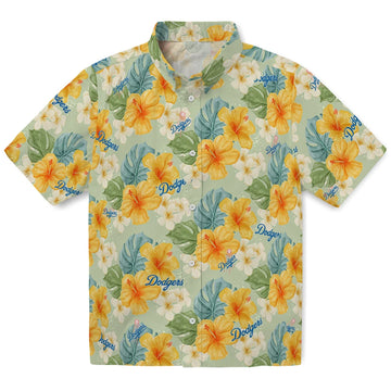 Los Angeles Dodgers Hawaiian Shirt - Hibiscus Mood | Moonbestprint