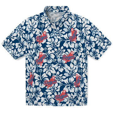 Los Angeles Dodgers Hawaiian Shirt - Hibiscus Motif | Moonbestprint