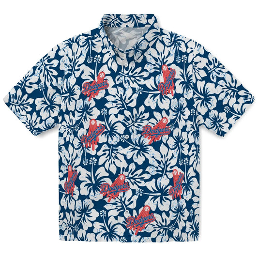 Los Angeles Dodgers Hawaiian Shirt - Hibiscus Motif | Moonbestprint