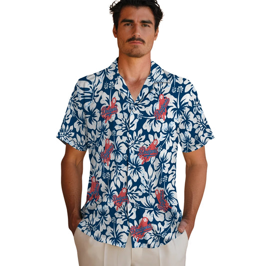Los Angeles Dodgers Hawaiian Shirt - Hibiscus Motif | Moonbestprint