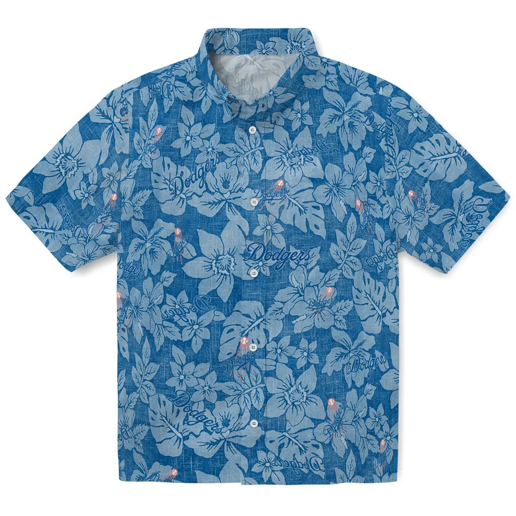 Los Angeles Dodgers Hawaiian Shirt - Hibiscus Oasis | Moonbestprint