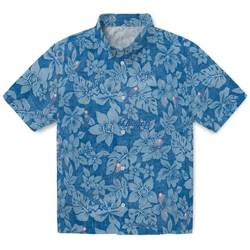 Los Angeles Dodgers Hawaiian Shirt - Hibiscus Oasis | Moonbestprint