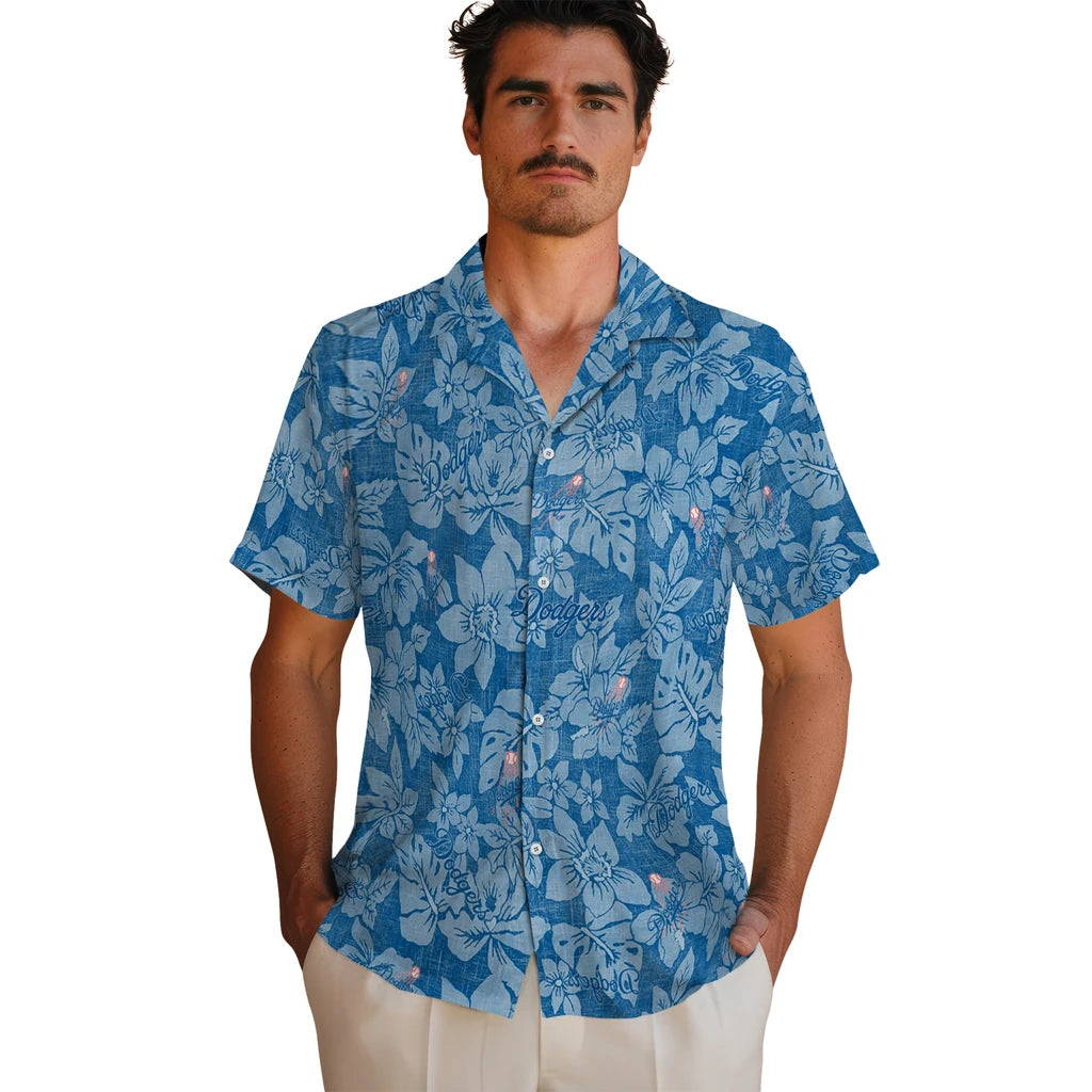 Los Angeles Dodgers Hawaiian Shirt - Hibiscus Oasis | Moonbestprint