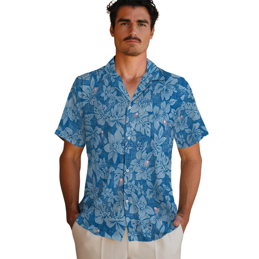 Los Angeles Dodgers Hawaiian Shirt - Hibiscus Oasis | Moonbestprint