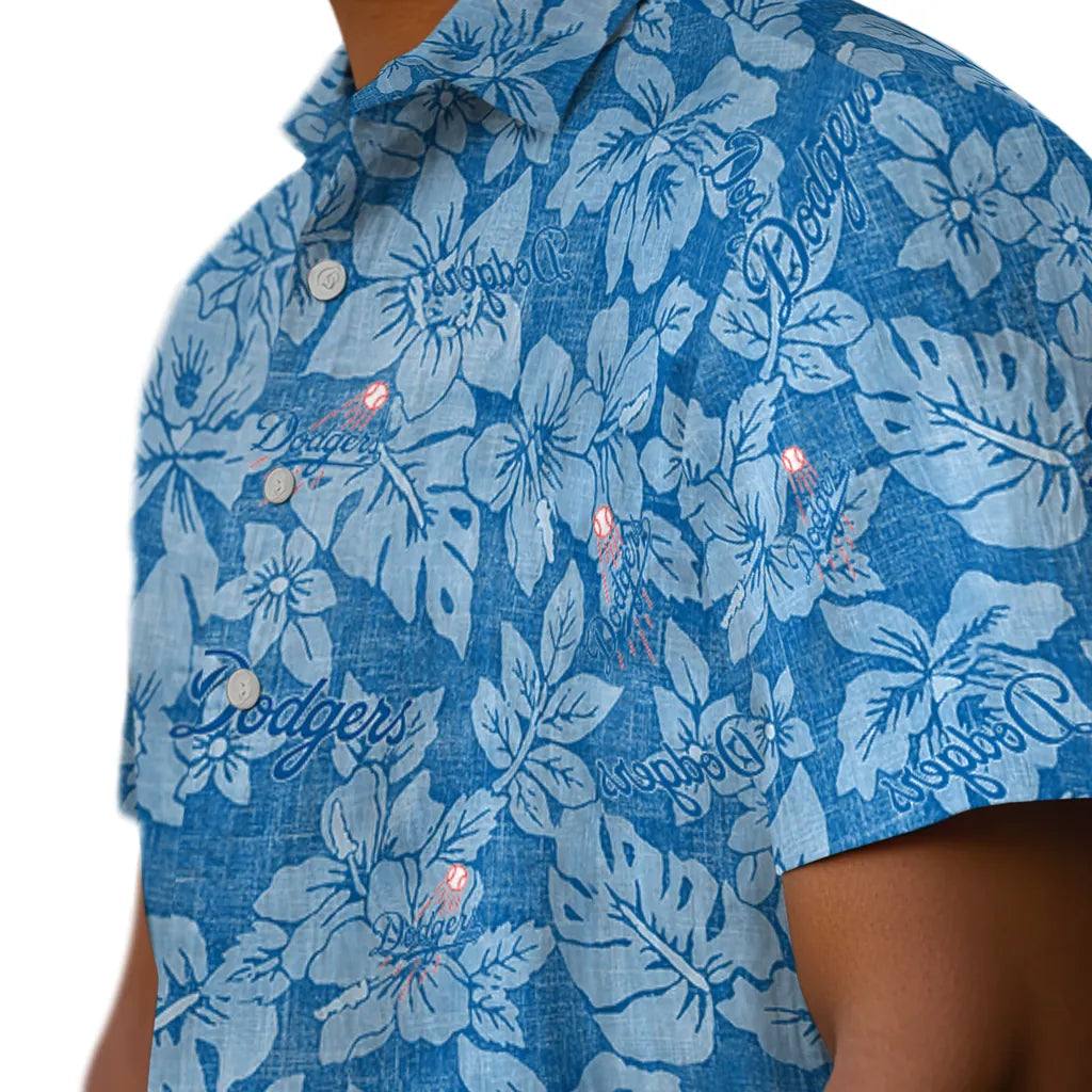 Los Angeles Dodgers Hawaiian Shirt - Hibiscus Oasis | Moonbestprint