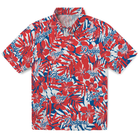 Los Angeles Dodgers Hawaiian Shirt - Hibiscus Overlay | Moonbestprint