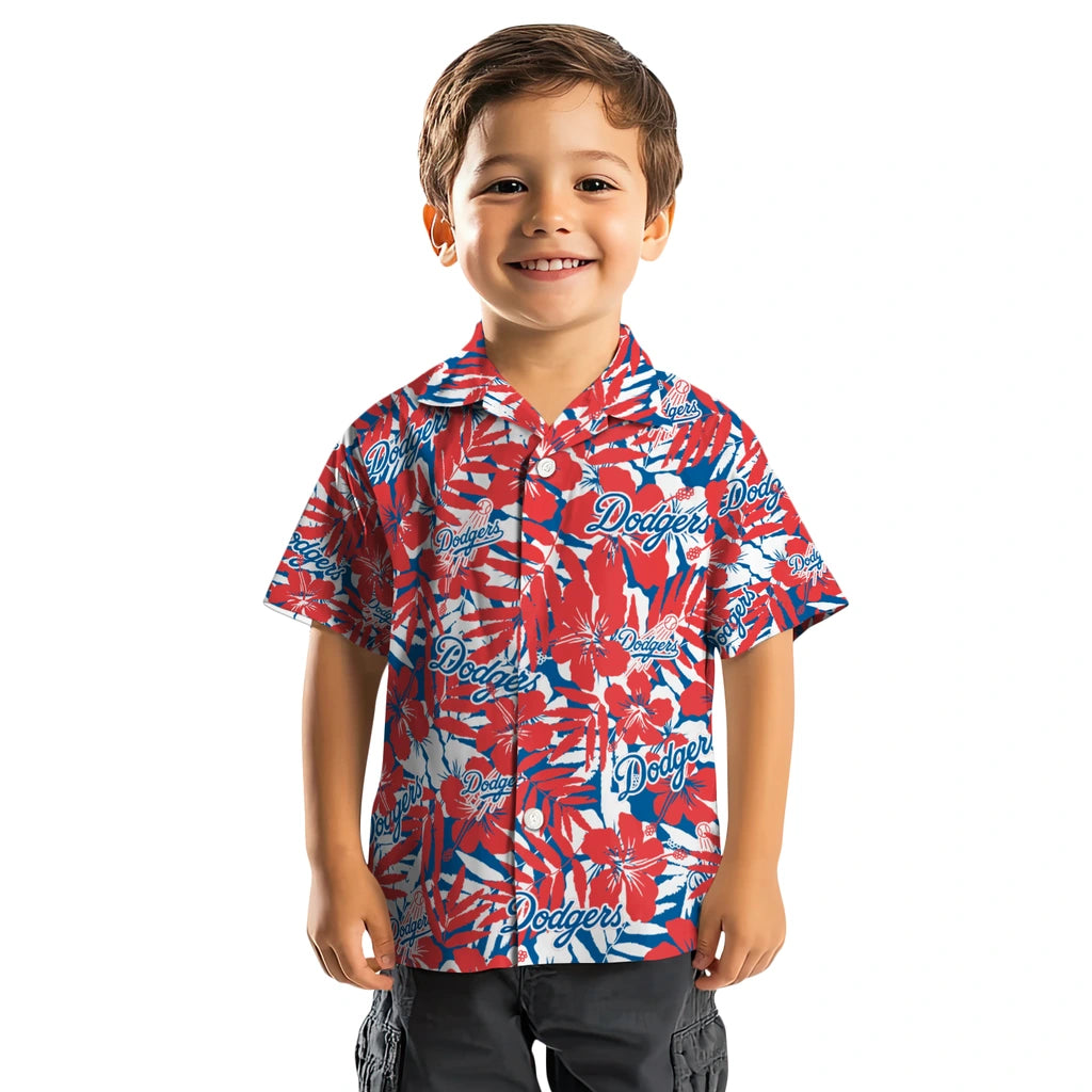 Los Angeles Dodgers Hawaiian Shirt - Hibiscus Overlay | Moonbestprint