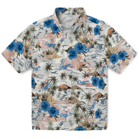 Los Angeles Dodgers Hawaiian Shirt - Hibiscus Seaside | Moonbestprint