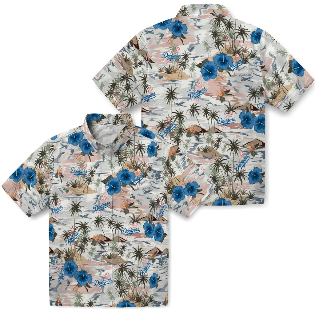 Los Angeles Dodgers Hawaiian Shirt - Hibiscus Seaside | Moonbestprint