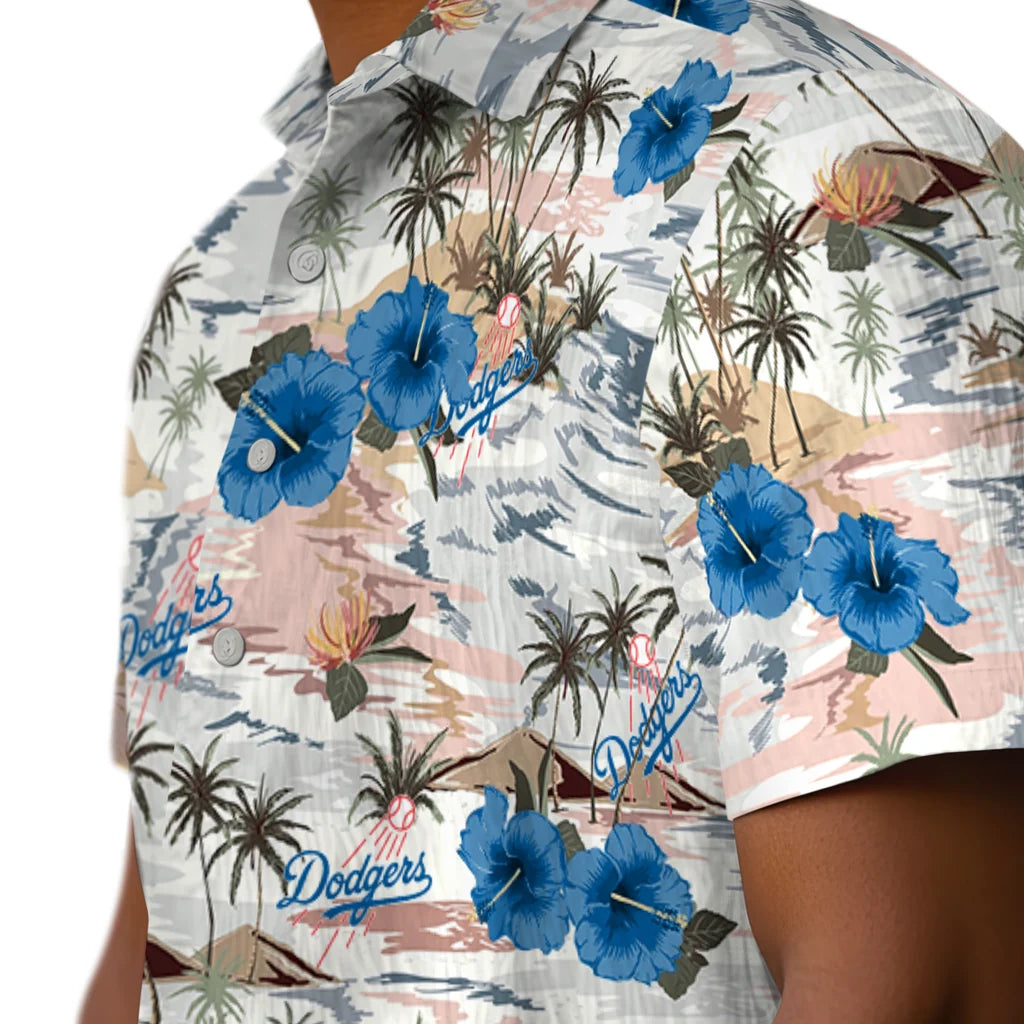 Los Angeles Dodgers Hawaiian Shirt - Hibiscus Seaside | Moonbestprint