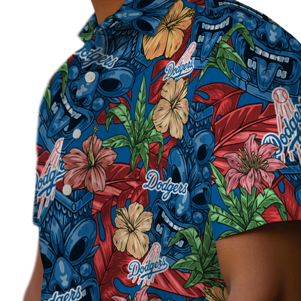 Los Angeles Dodgers Hawaiian Shirt - Hibiscus Tiki Jungle | Moonbestprint