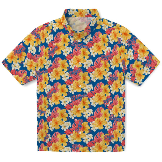 Los Angeles Dodgers Hawaiian Shirt - Hibiscus Tropics | Moonbestprint