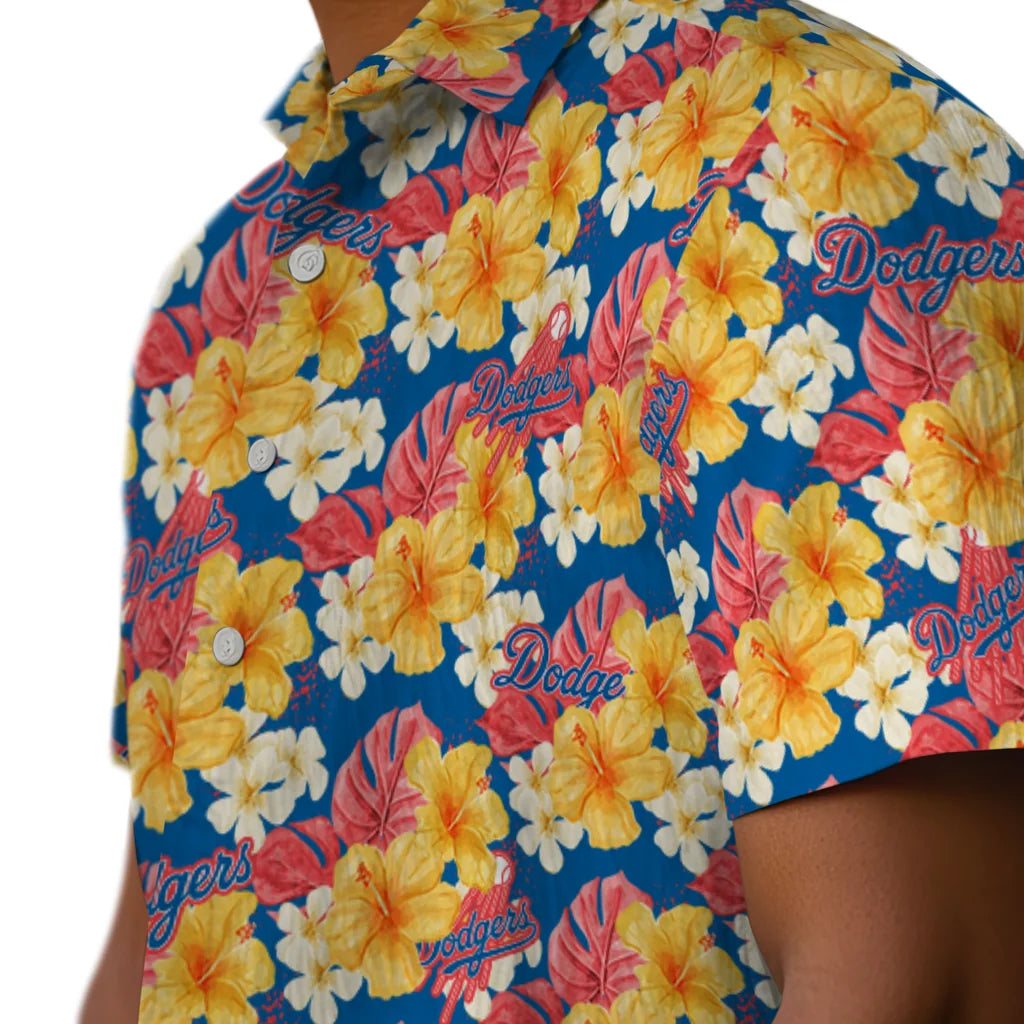 Los Angeles Dodgers Hawaiian Shirt - Hibiscus Tropics | Moonbestprint