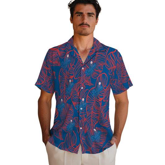 Los Angeles Dodgers Hawaiian Shirt - Leaf Outline | Moonbestprint