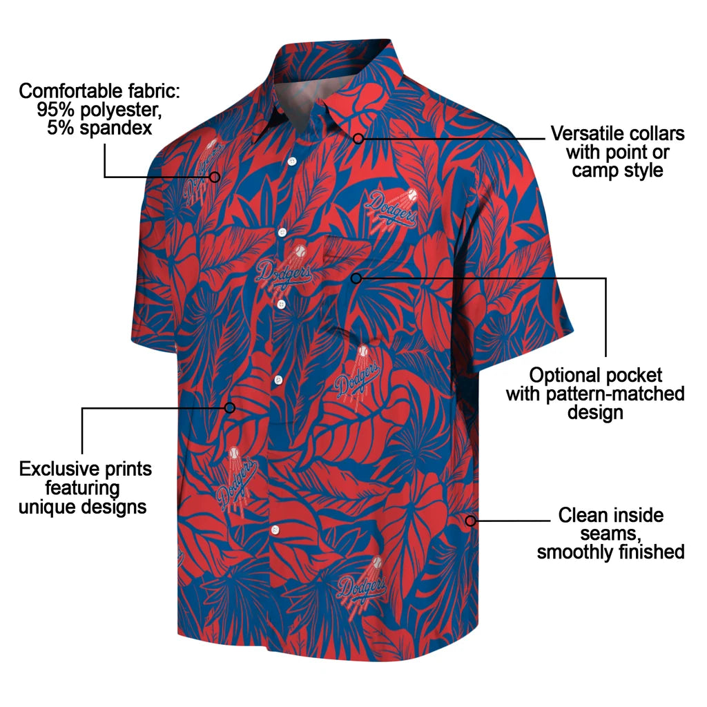 Los Angeles Dodgers Hawaiian Shirt - Monstera Layer | Moonbestprint