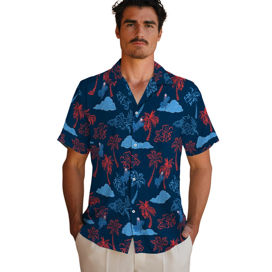Los Angeles Dodgers Hawaiian Shirt - Palm And Clouds | Moonbestprint