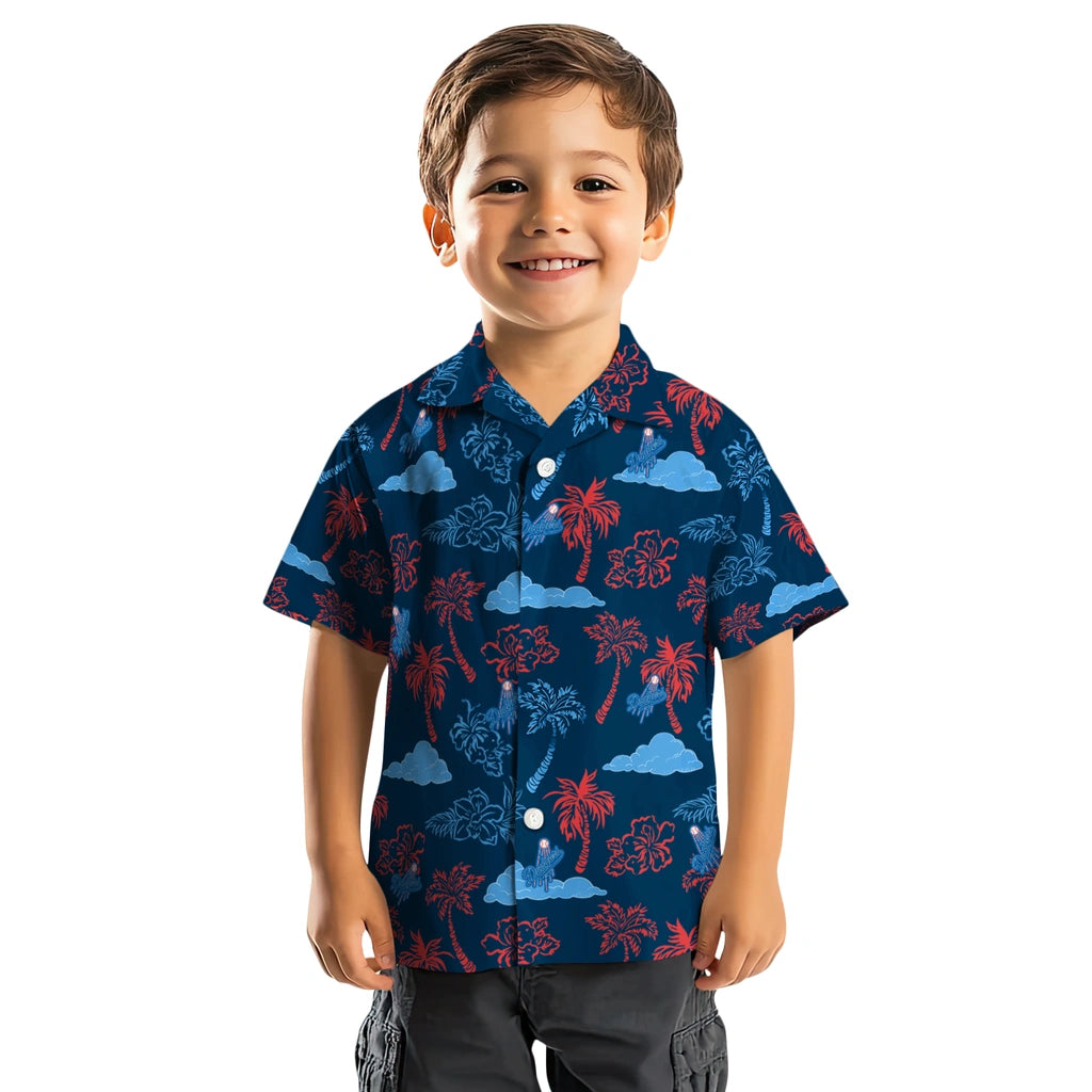 Los Angeles Dodgers Hawaiian Shirt - Palm And Clouds | Moonbestprint