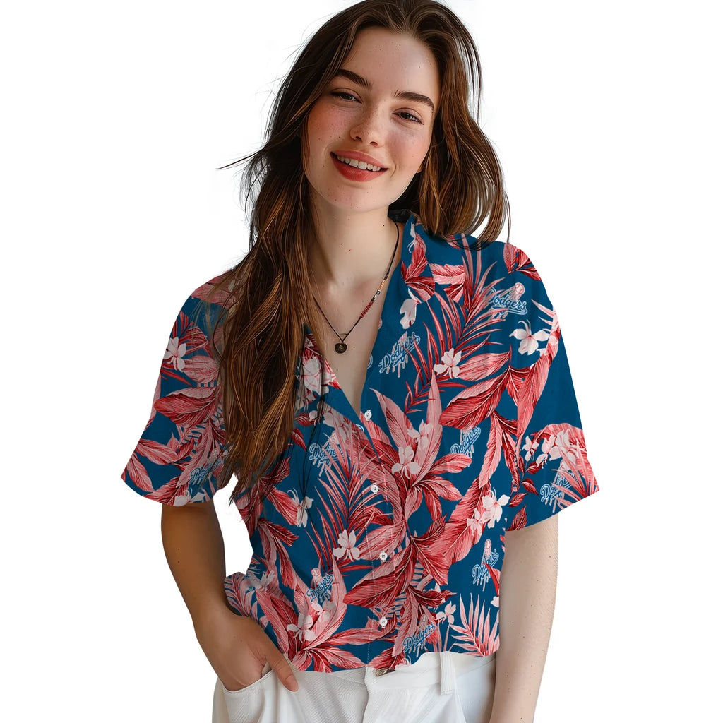 Los Angeles Dodgers Hawaiian Shirt - Palm Leaves | Moonbestprint