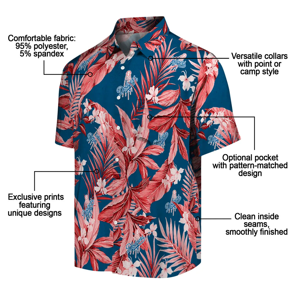 Los Angeles Dodgers Hawaiian Shirt - Palm Leaves | Moonbestprint