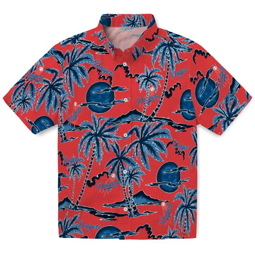 Los Angeles Dodgers Hawaiian Shirt - Palm Sunset | Moonbestprint