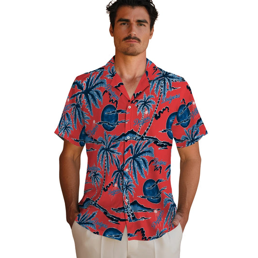 Los Angeles Dodgers Hawaiian Shirt - Palm Sunset | Moonbestprint