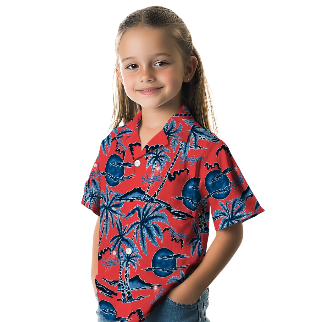 Los Angeles Dodgers Hawaiian Shirt - Palm Sunset | Moonbestprint