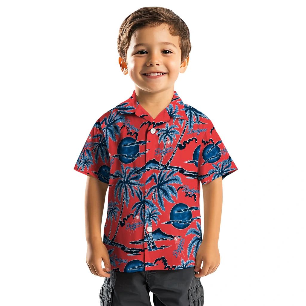 Los Angeles Dodgers Hawaiian Shirt - Palm Sunset | Moonbestprint