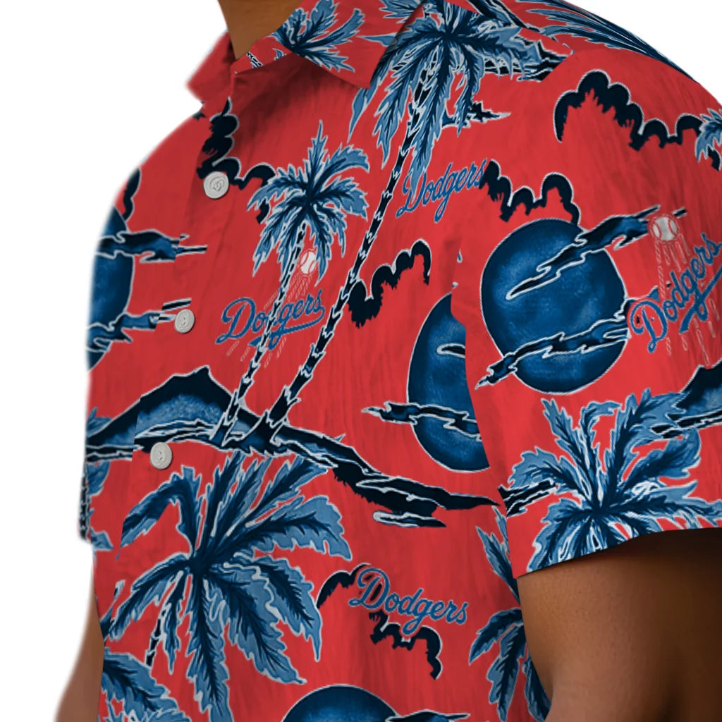 Los Angeles Dodgers Hawaiian Shirt - Palm Sunset | Moonbestprint